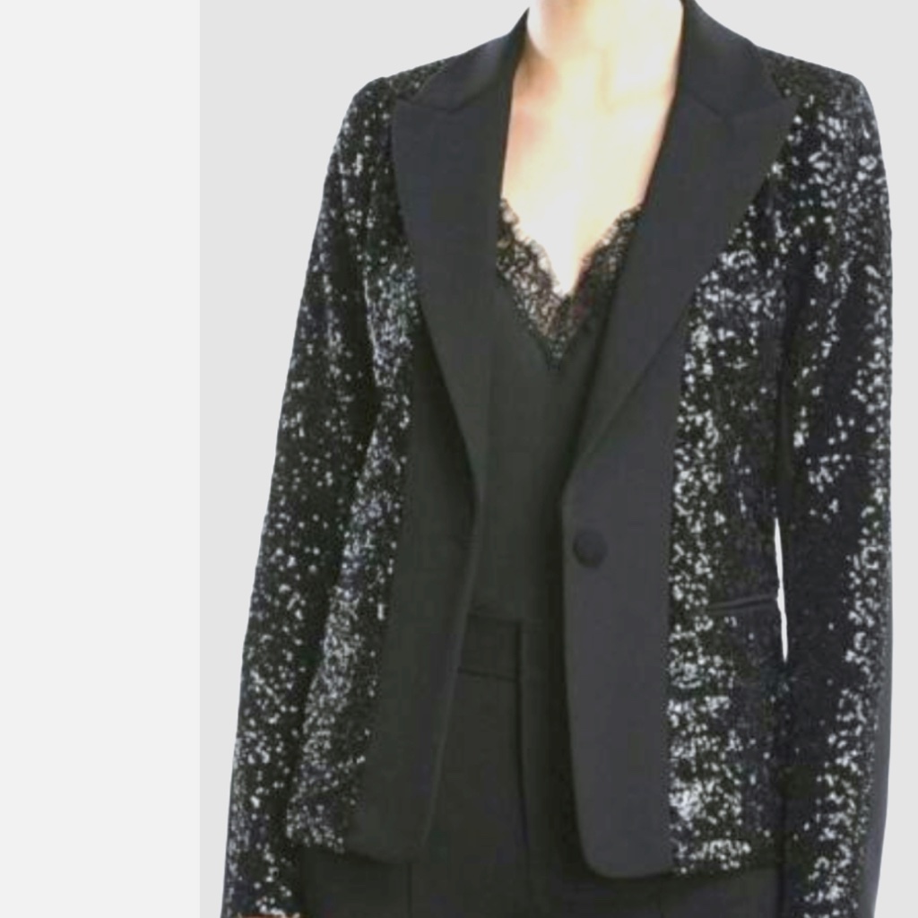 Bailey / 44 Brooke Sequin Jacket Blazer In Black Size 4
